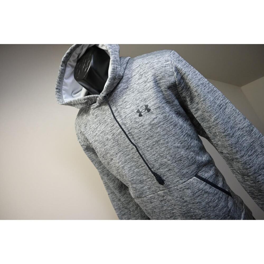 Under Armour Hoodie Loose Fleece Marled Gray Athletic Fleece‎ Mens Sz Large